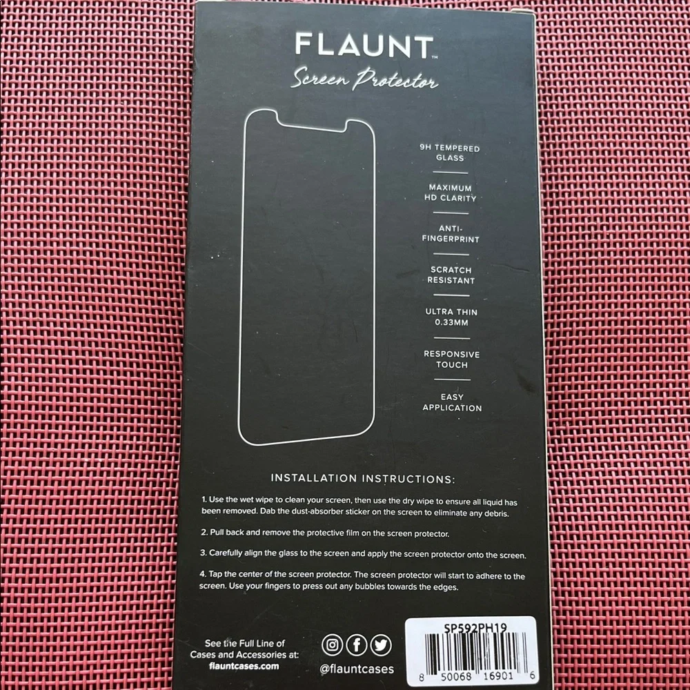 Flaunt Black Premium Tempered Glass Screen Protector for iPhone 16 Pro Max